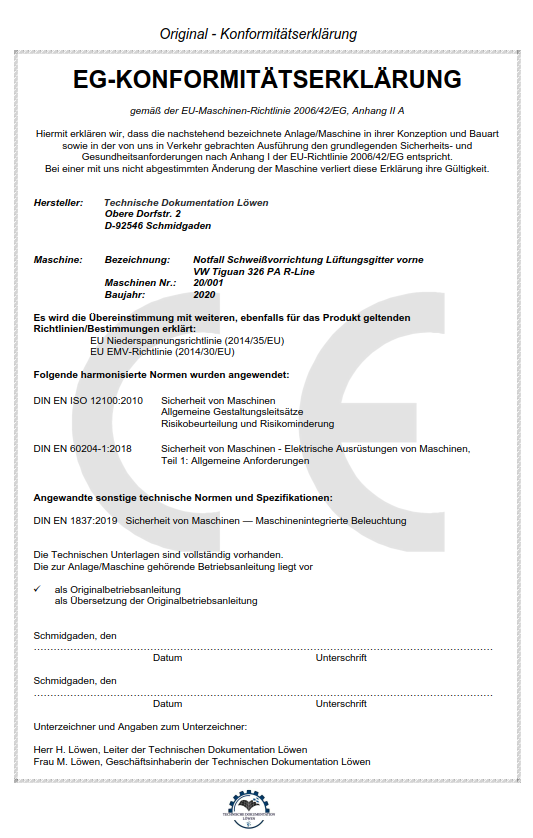 Konformitätserklärung - CE-DOC